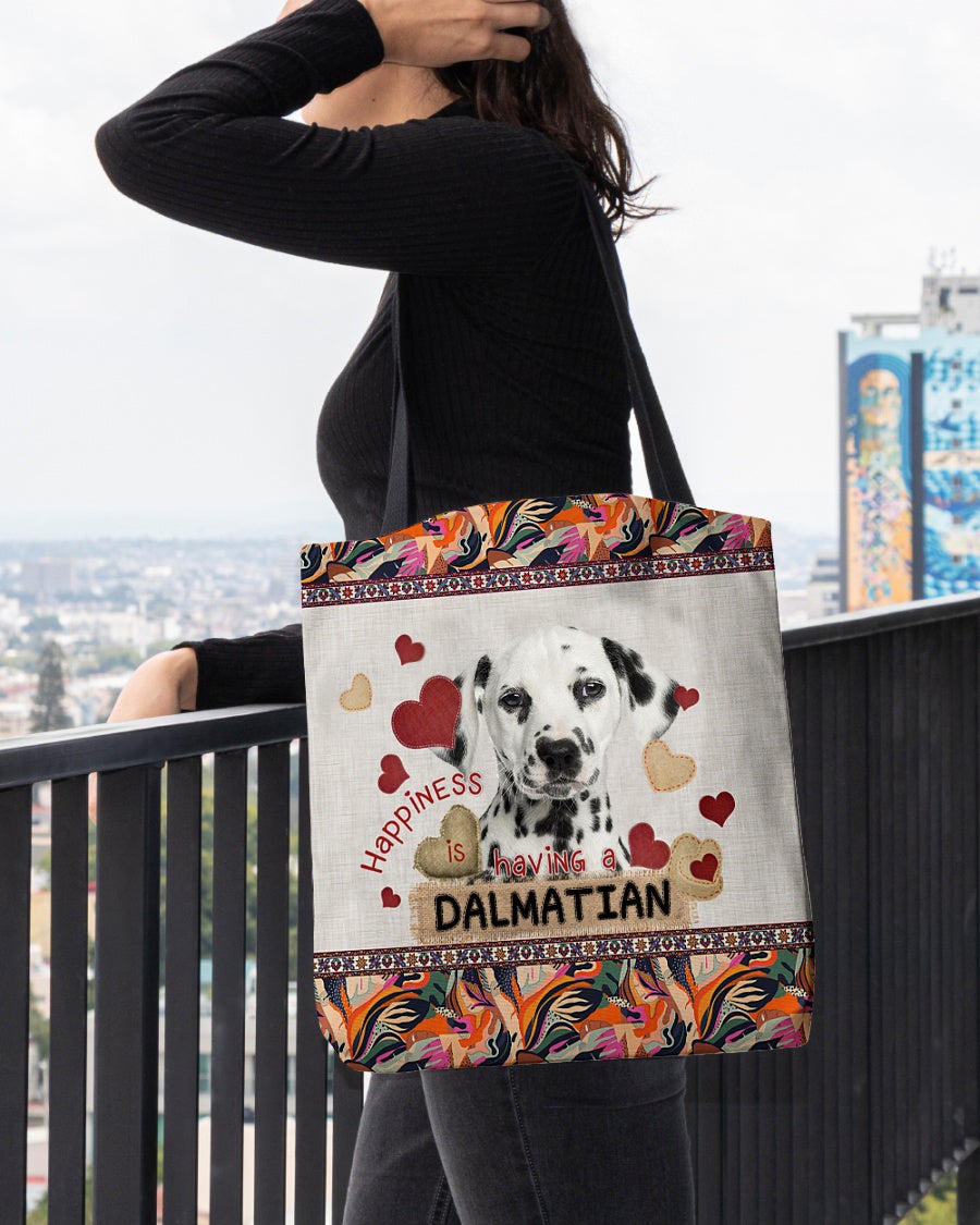 Happiness Is Having A DALMATIAN 3-Cloth Tote Bag