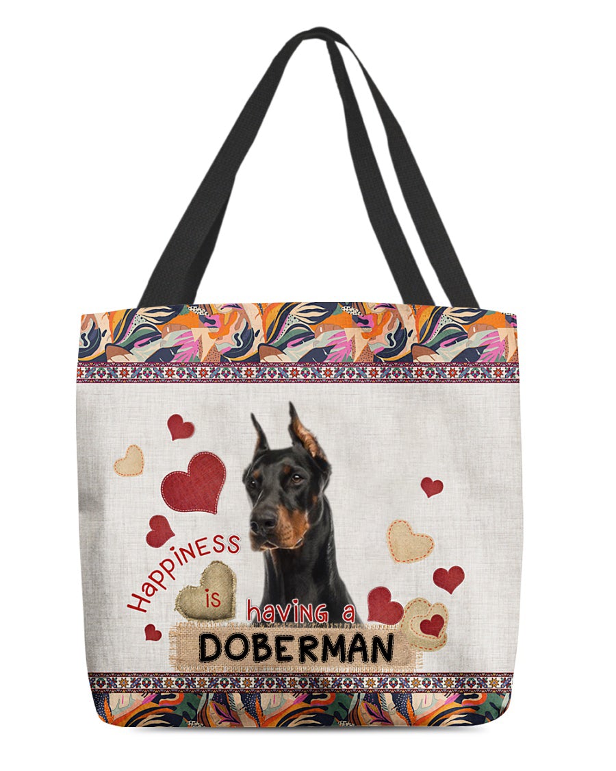 Happiness Is Having A DOBERMAN 2-Cloth Tote Bag