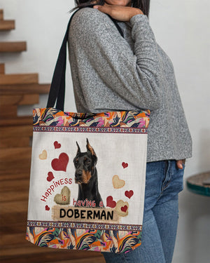 Happiness Is Having A DOBERMAN 2-Cloth Tote Bag