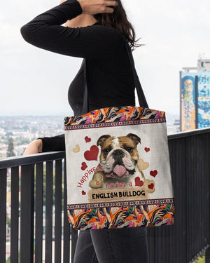 Happiness Is Having A ENGLISH BULLDOG-Cloth Tote Bag