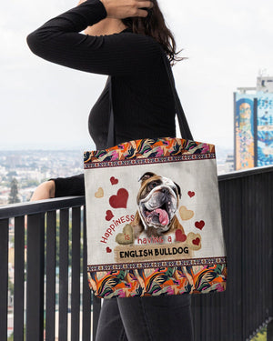 Happiness Is Having A ENGLISH BULLDOG 3-Cloth Tote Bag