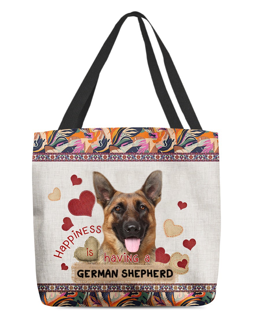 Happiness Is Having A GERMAN SHEPHERD-Cloth Tote Bag