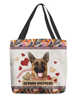 Happiness Is Having A GERMAN SHEPHERD-Cloth Tote Bag