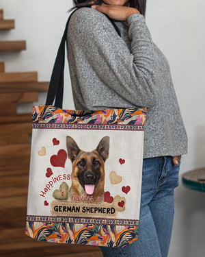 Happiness Is Having A GERMAN SHEPHERD-Cloth Tote Bag