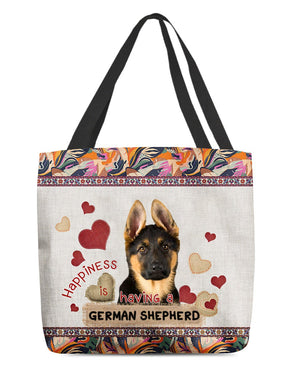 Happiness Is Having A GERMAN SHEPHERD 2-Cloth Tote Bag