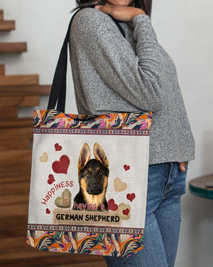 Happiness Is Having A GERMAN SHEPHERD 2-Cloth Tote Bag