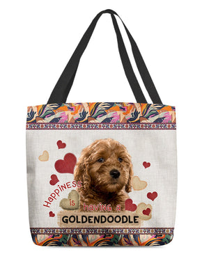 Happiness Is Having A GOLDENDOODLE-Cloth Tote Bag