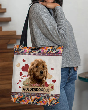 Happiness Is Having A GOLDENDOODLE-Cloth Tote Bag