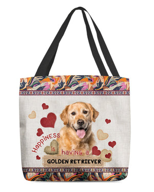 Happiness Is Having A GOLDEN RETRIEVER-Cloth Tote Bag