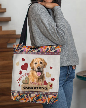 Happiness Is Having A GOLDEN RETRIEVER-Cloth Tote Bag