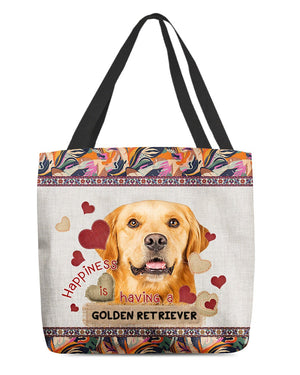 Happiness Is Having A GOLDEN RETRIEVER 3-Cloth Tote Bag