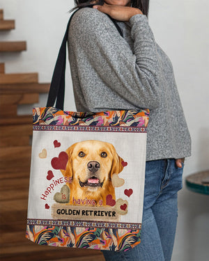 Happiness Is Having A GOLDEN RETRIEVER 3-Cloth Tote Bag