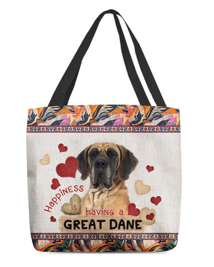 Happiness Is Having A GREAT DANE-Cloth Tote Bag