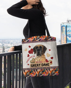 Happiness Is Having A GREAT DANE-Cloth Tote Bag