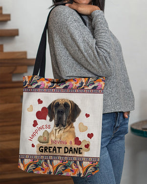 Happiness Is Having A GREAT DANE-Cloth Tote Bag