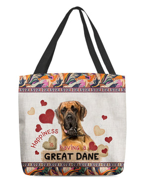 Happiness Is Having A GREAT DANE 2-Cloth Tote Bag