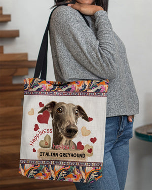 Happiness Is Having A ITALIAN GREYHOUND-Cloth Tote Bag