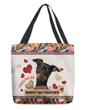 Happiness Is Having A MINIATURE PINSCHER 2-Cloth Tote Bag