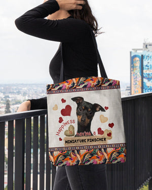 Happiness Is Having A MINIATURE PINSCHER 2-Cloth Tote Bag