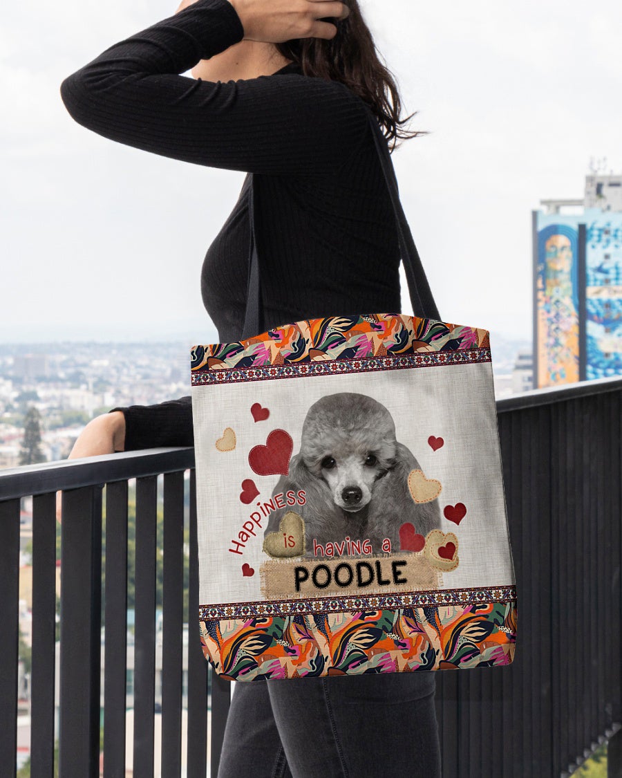 Happiness Is Having A POODLE-Cloth Tote Bag