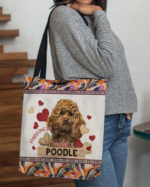 Happiness Is Having A POODLE 2-Cloth Tote Bag