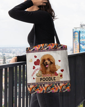 Happiness Is Having A POODLE 3-Cloth Tote Bag