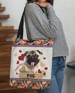 Happiness Is Having A PUG 2-Cloth Tote Bag