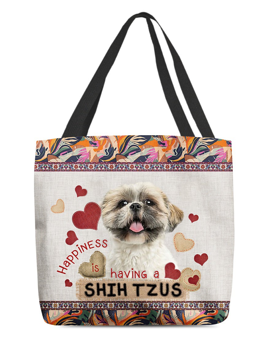Happiness Is Having A SHIH TZUS-Cloth Tote Bag