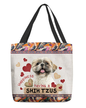 Happiness Is Having A SHIH TZUS-Cloth Tote Bag