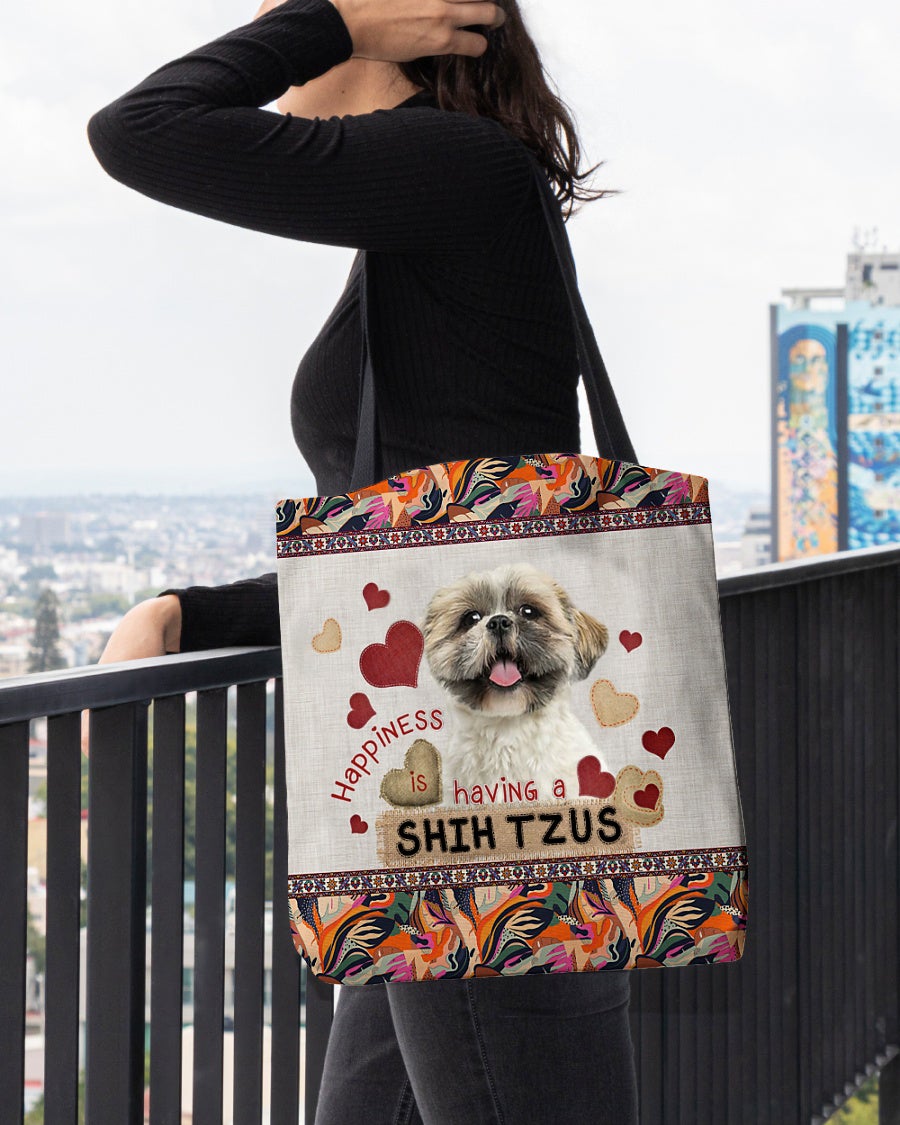 Happiness Is Having A SHIH TZUS-Cloth Tote Bag