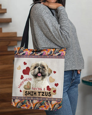 Happiness Is Having A SHIH TZUS-Cloth Tote Bag