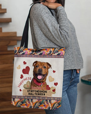 Happiness Is Having A STAFFORDSHIRE BULL TERRIER 2-Cloth Tote Bag