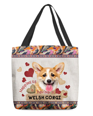 Happiness Is Having A WELSH CORGI-Cloth Tote Bag