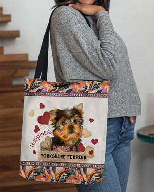 Happiness Is Having A YORKSHIRE TERRIER-Cloth Tote Bag