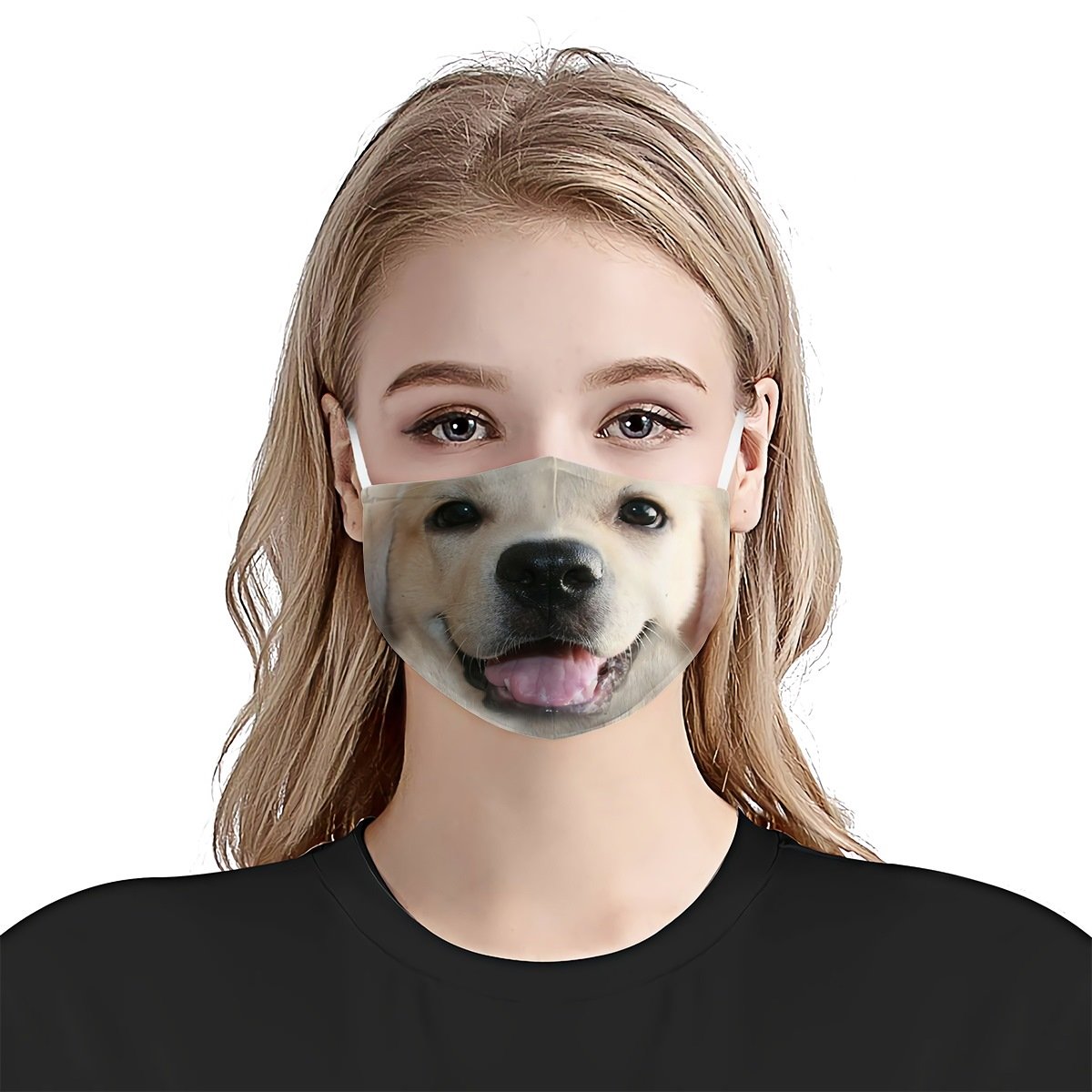 Happy Labrador Retriever EZ08 1304 Face Mask