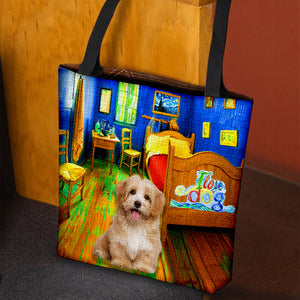 Havanese in the bedroom-Cloth Tote Bag