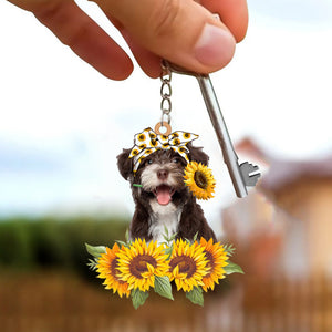 Havanese-Dog Mom Keychain