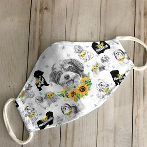 Havanese Sunflower EZ07 2606 Face Mask