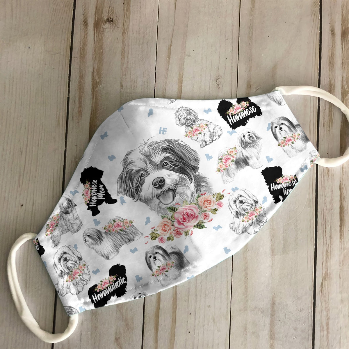 Havanese Floral Vintage EZ07 2606 Face Mask