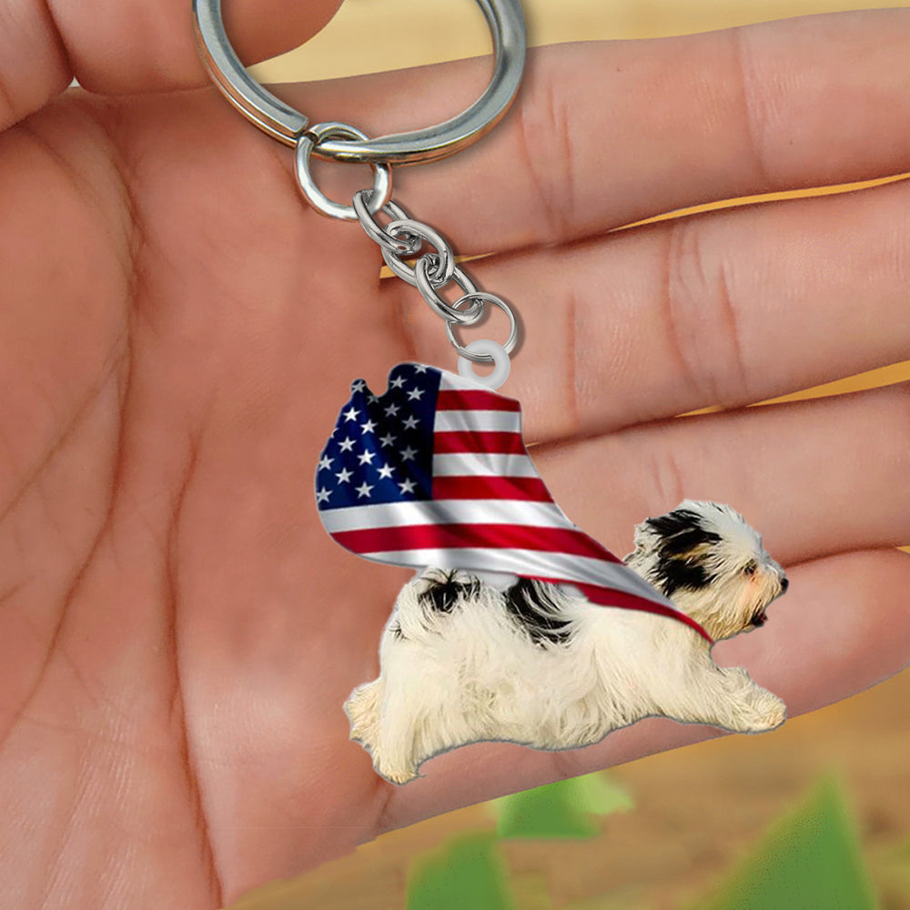 Havanese-Happy Independence Day Flat Acrylic Keychain