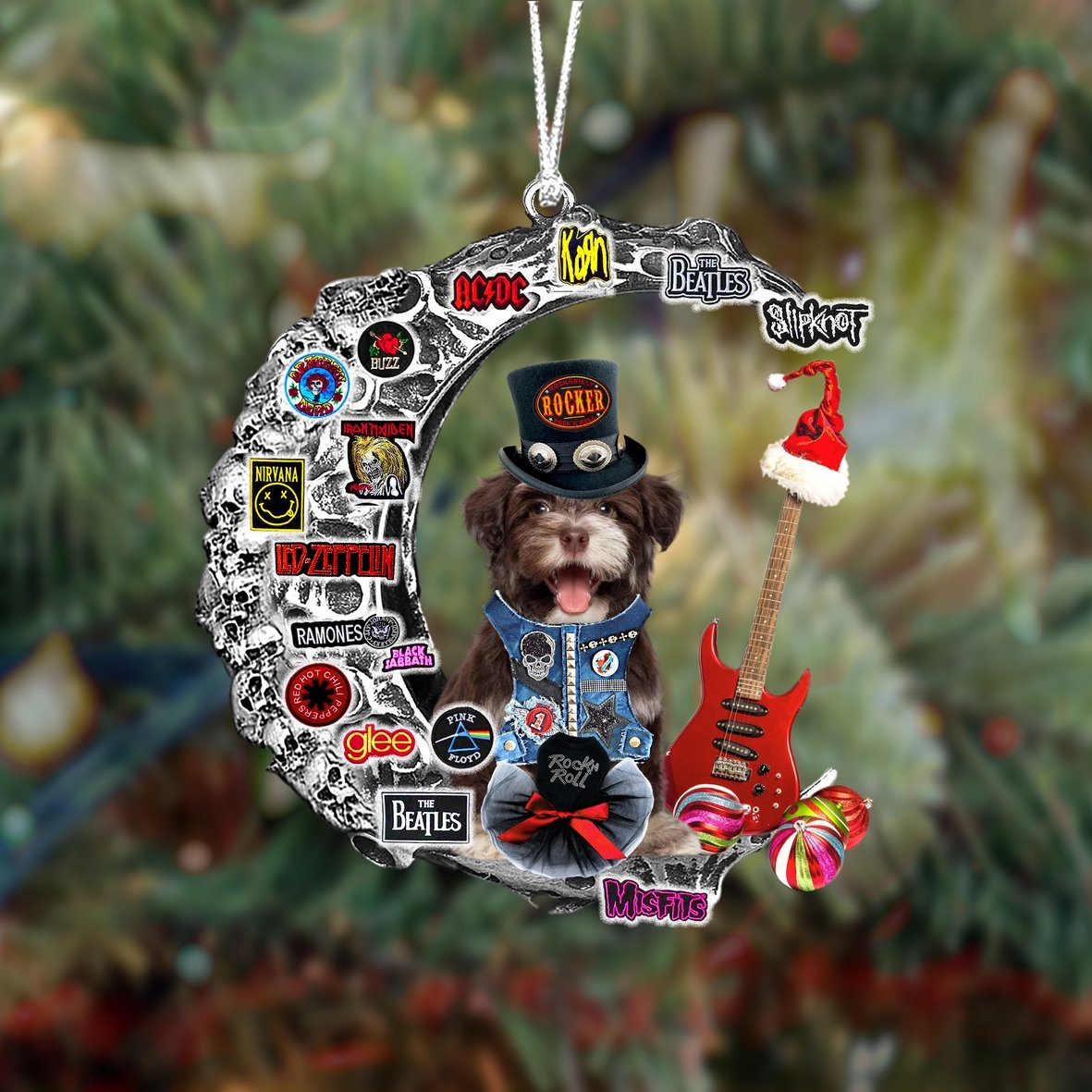 Havanese-Metal Rock in Christmas Two Sided Ornament