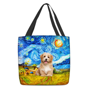 Havanese-Oil Painting-Cloth Tote Bag