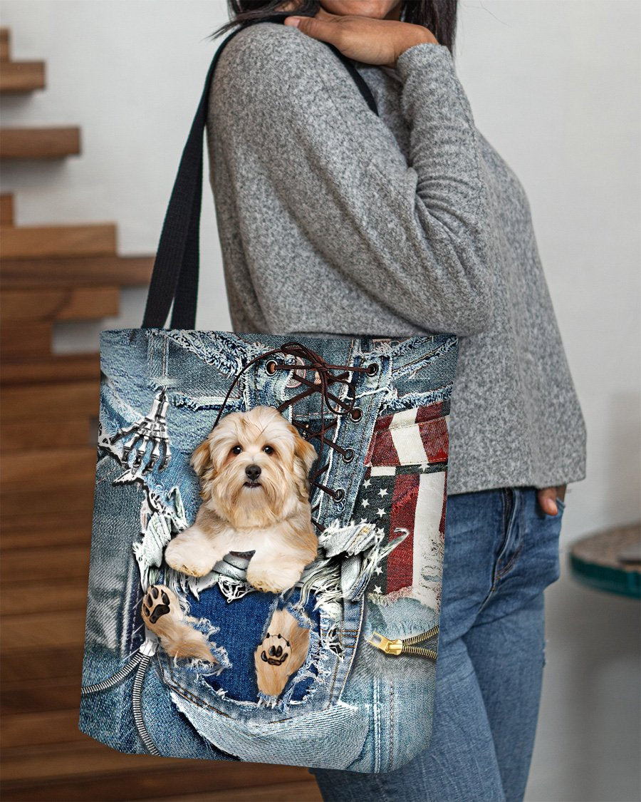 Havanese-Ripped Jeans-Cloth Tote Bag