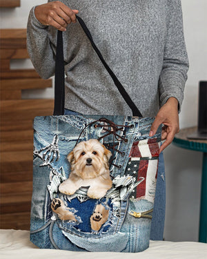 Havanese-Ripped Jeans-Cloth Tote Bag