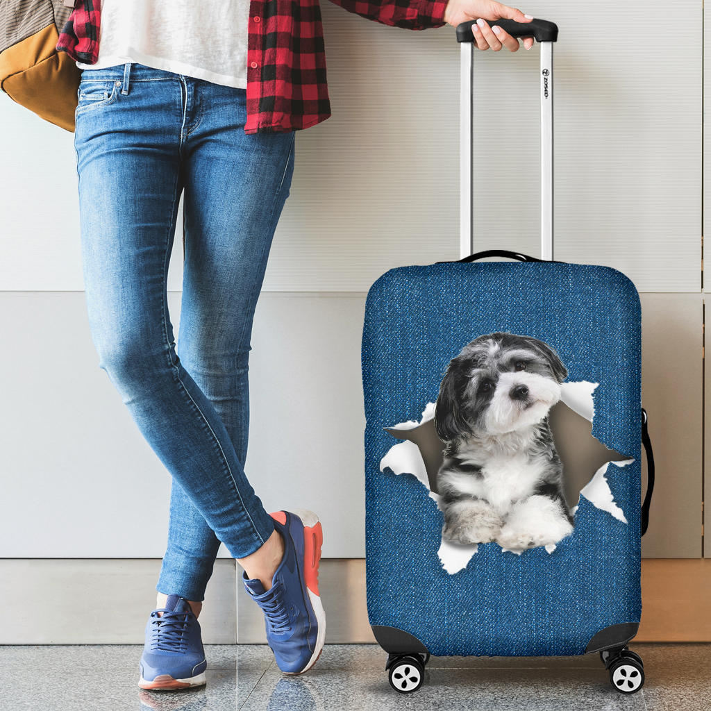 Havanese-Torn Paper Luggage Covers