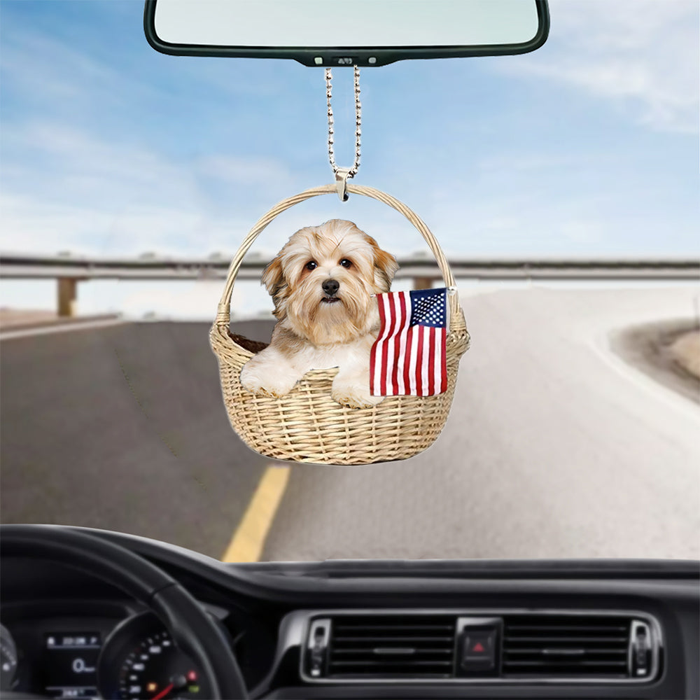 Havanese-With American Flag Two Sides Ornament