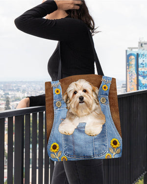 Havanese And Sunflower-Cloth Tote Bag