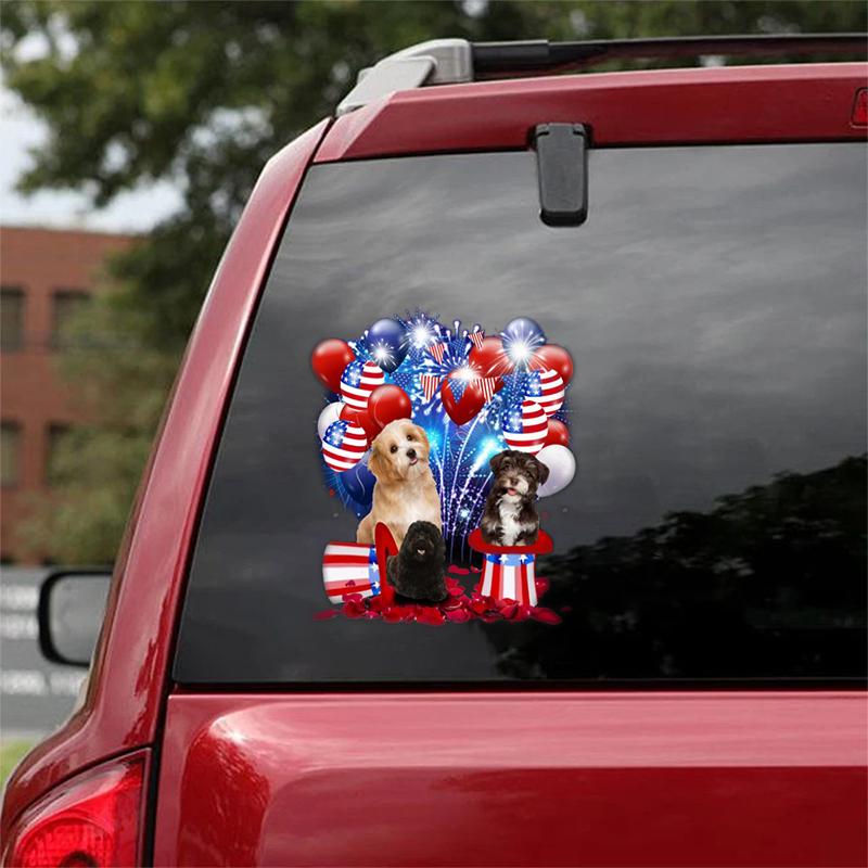 Havanese - Fireworks Celebration Car Sticker