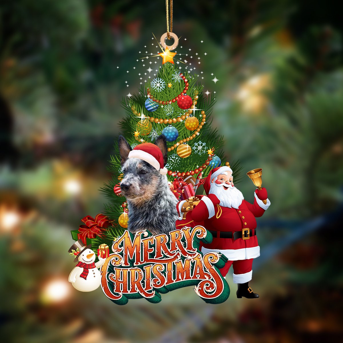 Heeler-Christmas Tree&Dog Hanging Ornament