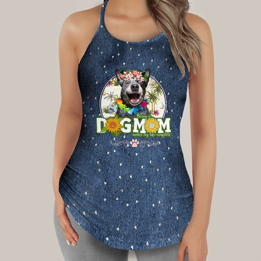 Heeler-Hawaii beach Dog Mom Tank Top